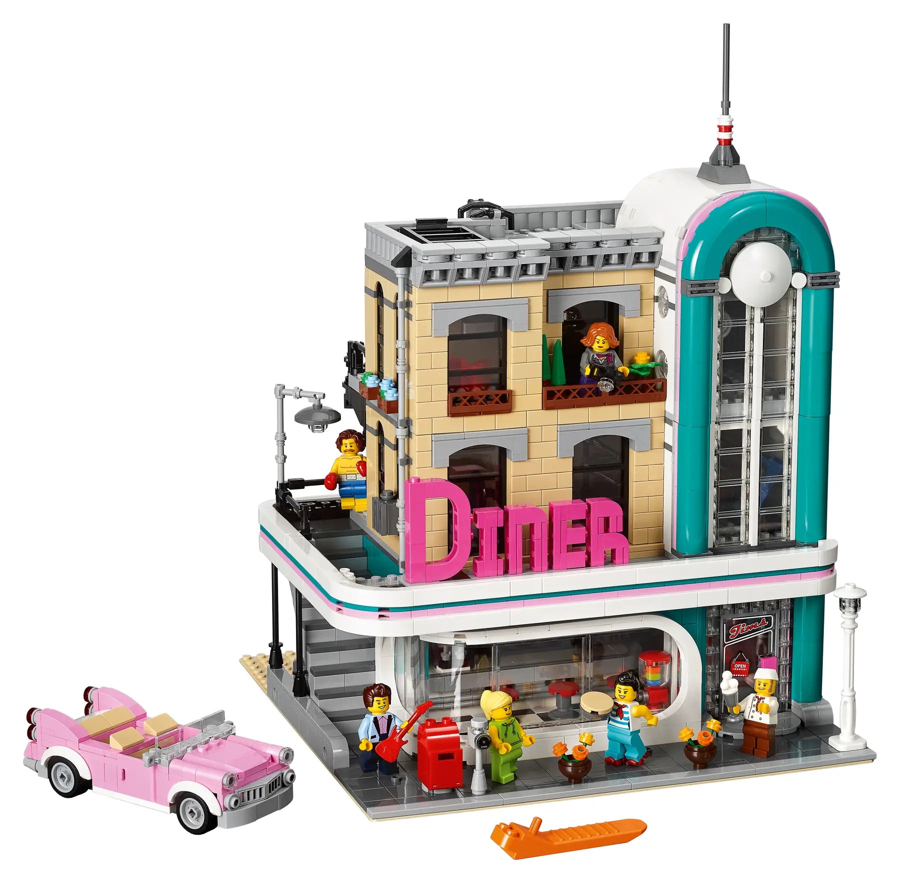 LEGO set 10260 – Diner House –  uit de Lego Icons collectie, te huur in West- en Oost-Vlaanderen bij Brickset for You