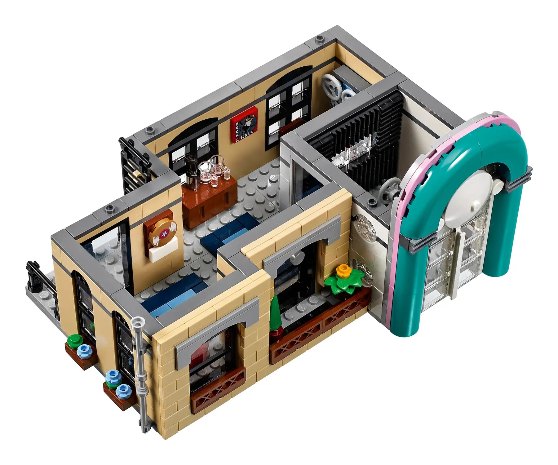 LEGO set 10260 – Diner House –  uit de Lego Icons collectie, te huur in West- en Oost-Vlaanderen bij Brickset for You
