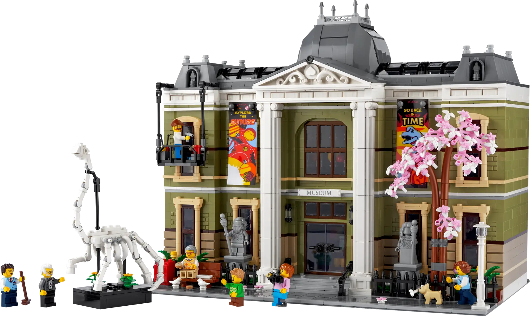 LEGO set 10326 – Natuurhistorisch museum uit de Lego Icons collectie, te huur in West- en Oost-Vlaanderen bij Brickset for You