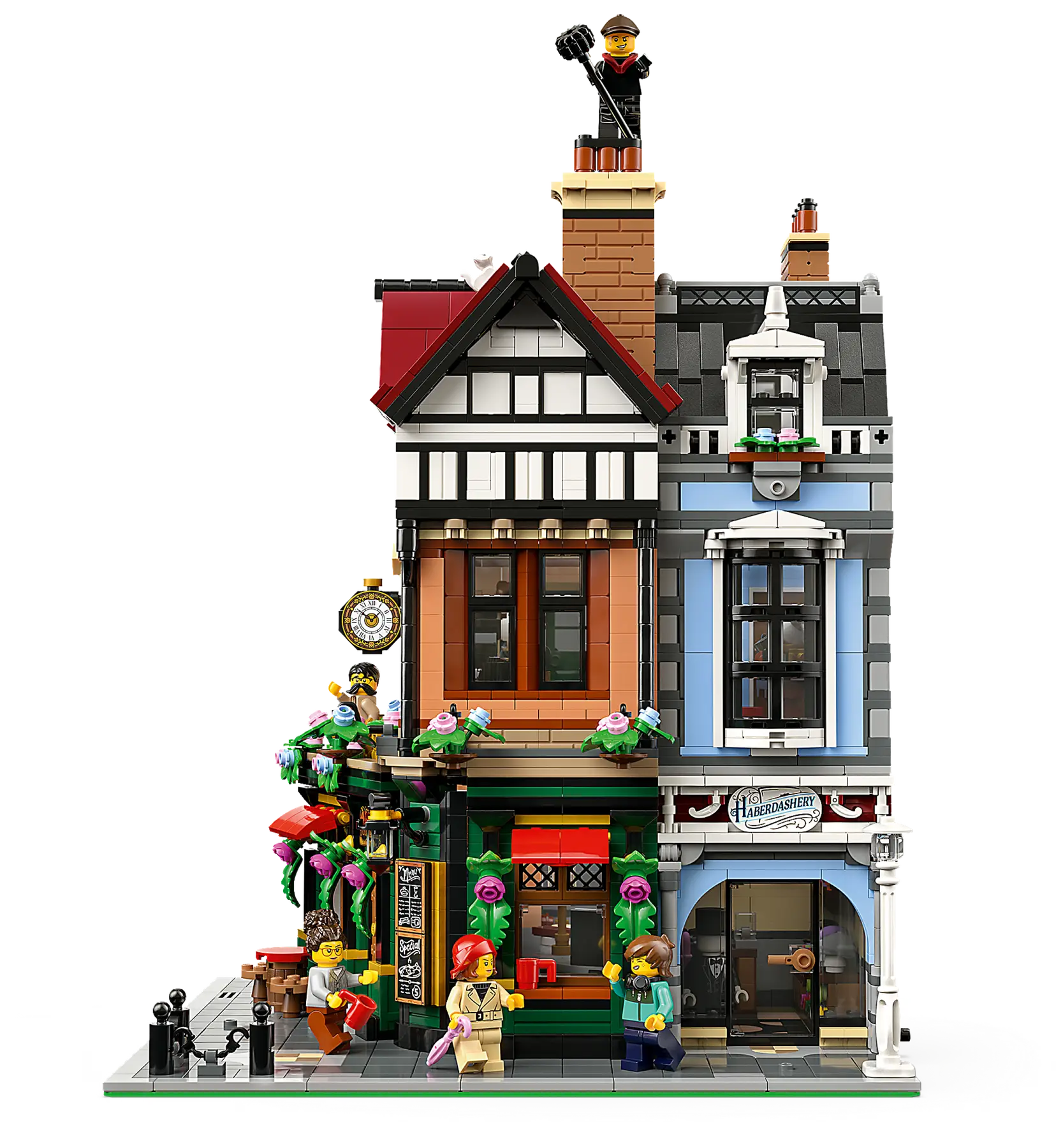 LEGO set 10350 – Hoekpand in tudorstijl uit de Lego Icons collectie, te huur in West- en Oost-Vlaanderen bij Brickset for You