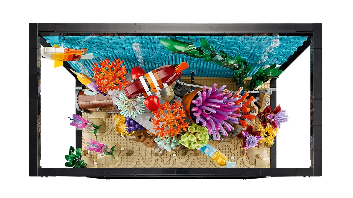 LEGO set 10366 – Tropisch aquarium –  uit de Lego Icons collectie, te huur in West- en Oost-Vlaanderen bij Brickset for You