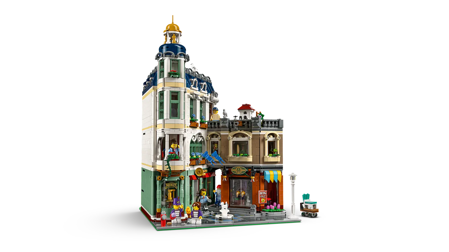 LEGO set 11371 – Winkelstraat –  uit de Lego Iocns collectie, te huur in West- en Oost-Vlaanderen bij Brickset for You