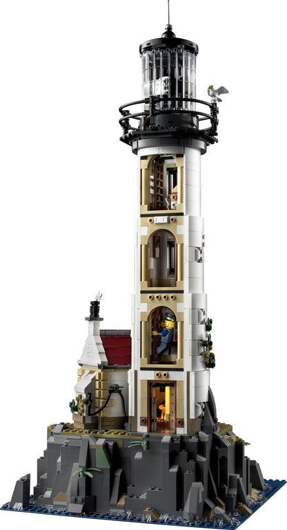 LEGO set 21335 – Gemotoriseerde vuurtoren uit de Lego Ideas collectie, te huur in West- en Oost-Vlaanderen bij Brickset for You
