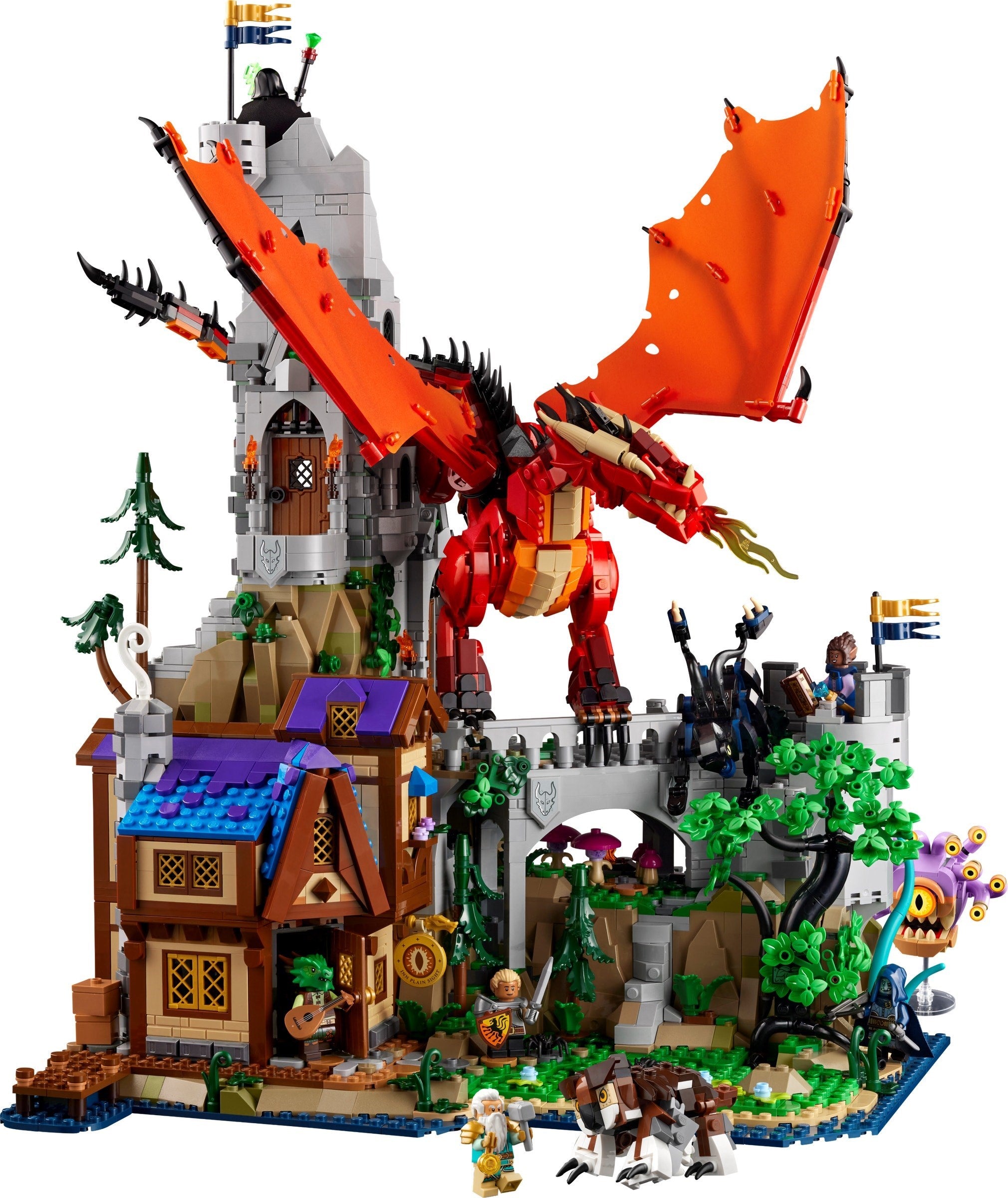 LEGO set 21348 – Dungeons & Dragons: het verhaal van de rode draak uit de Lego Ideas collectie, te huur in West- en Oost-Vlaanderen bij Brickset for You