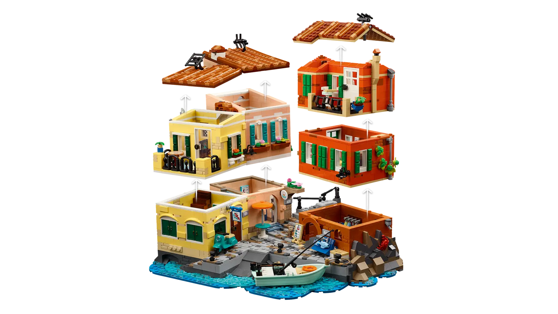 LEGO set 21359 – Italiaanse Rivièra–  uit de Lego Ideas collectie, te huur in West- en Oost-Vlaanderen bij Brickset for You