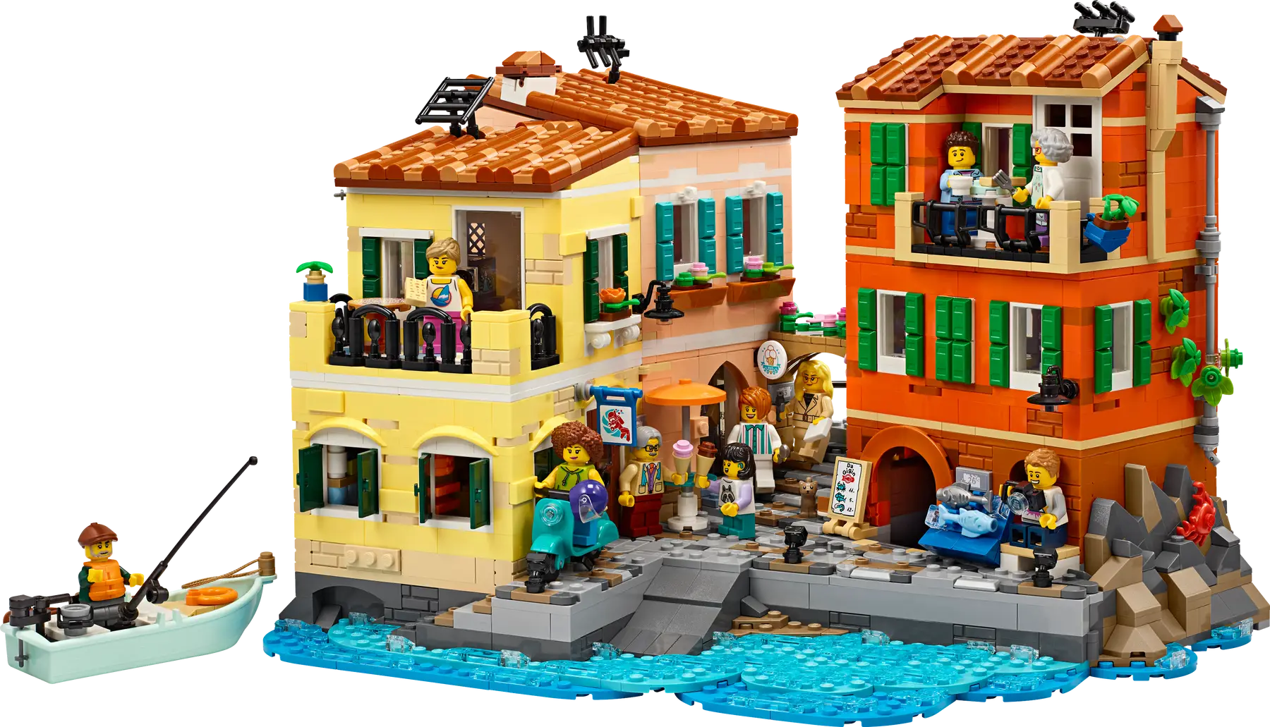 LEGO set 21359 – Italiaanse Rivièra–  uit de Lego Ideas collectie, te huur in West- en Oost-Vlaanderen bij Brickset for You
