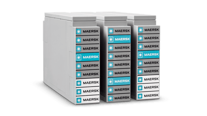 LEGO set 40955– Maersk containerschip met dubbel brandstofsysteem –  uit de Lego Icons collectie, te huur in West- en Oost-Vlaanderen bij Brickset for You