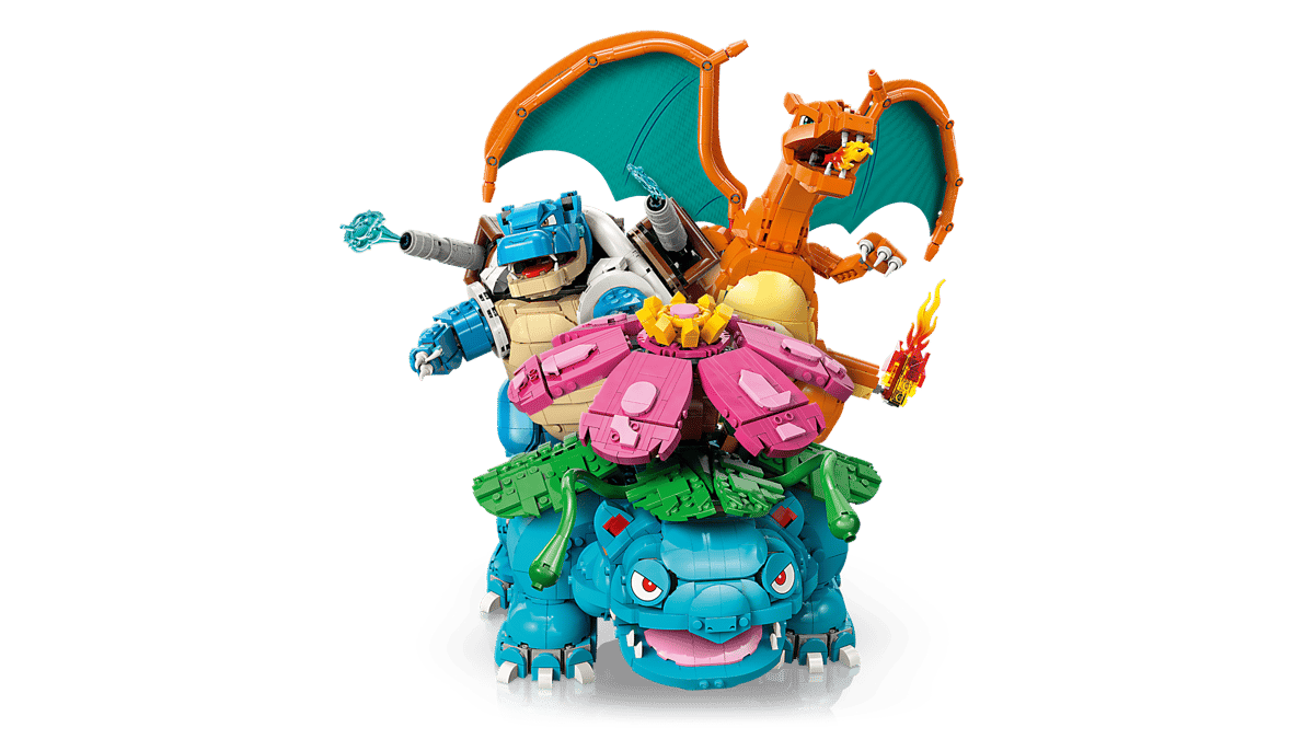 LEGO set 72153 – Venusaur, Charizard en Blastoise –  uit de Lego Pokemon collectie, te huur in West- en Oost-Vlaanderen bij Brickset for You