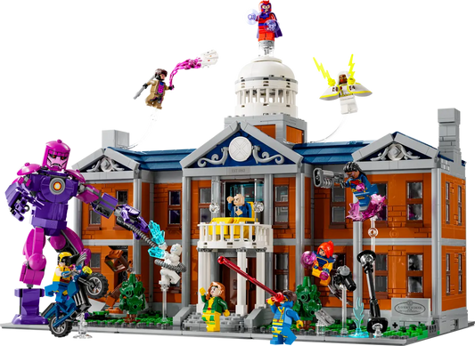 LEGO set 11371 – X-Men: de X-Mansion –  uit de Lego Marvel collectie, te huur in West- en Oost-Vlaanderen bij Brickset for You