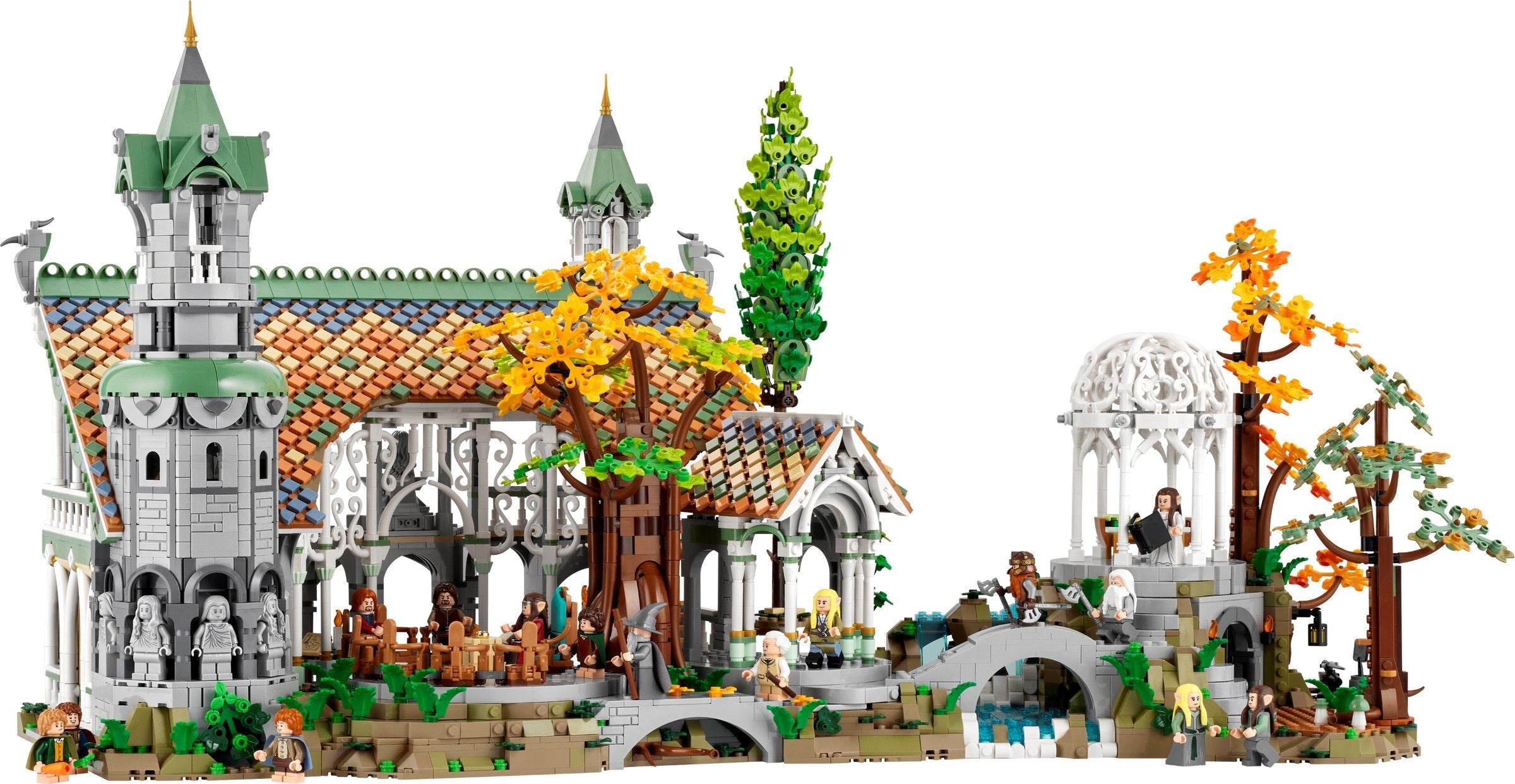 LEGO set 10316 – The Lord of the Rings : Rivendell uit de Lego Lords of the rings collectie, te huur in West- en Oost-Vlaanderen bij Brickset for You
