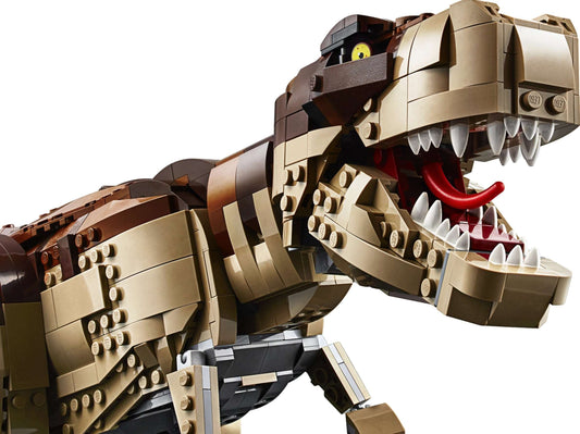 LEGO set 75936 – Jurassic Park: T. rex chaos uit de Lego Jurassic World collectie, te huur in West- en Oost-Vlaanderen bij Brickset for You