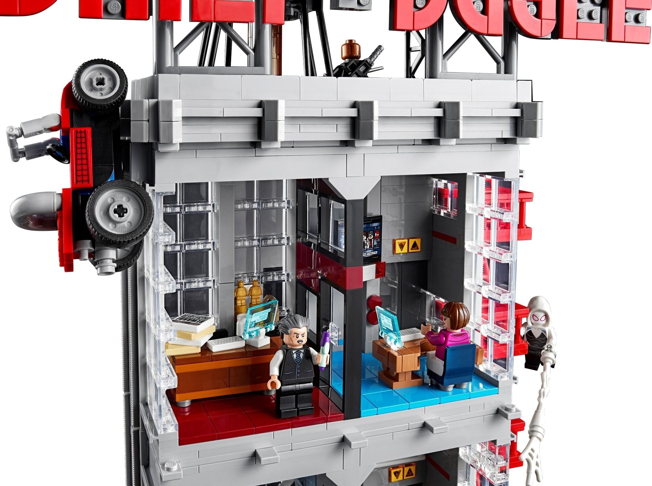 LEGO set 76178 – Daily Bugle uit de Lego Marvel collectie, te huur in West- en Oost-Vlaanderen bij Brickset for You